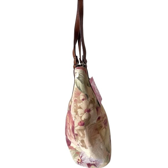 Relic By Fossil Floral Tapestry Shoulder Hobo Bag With Faux Leather Trim - Picture 6 of 11